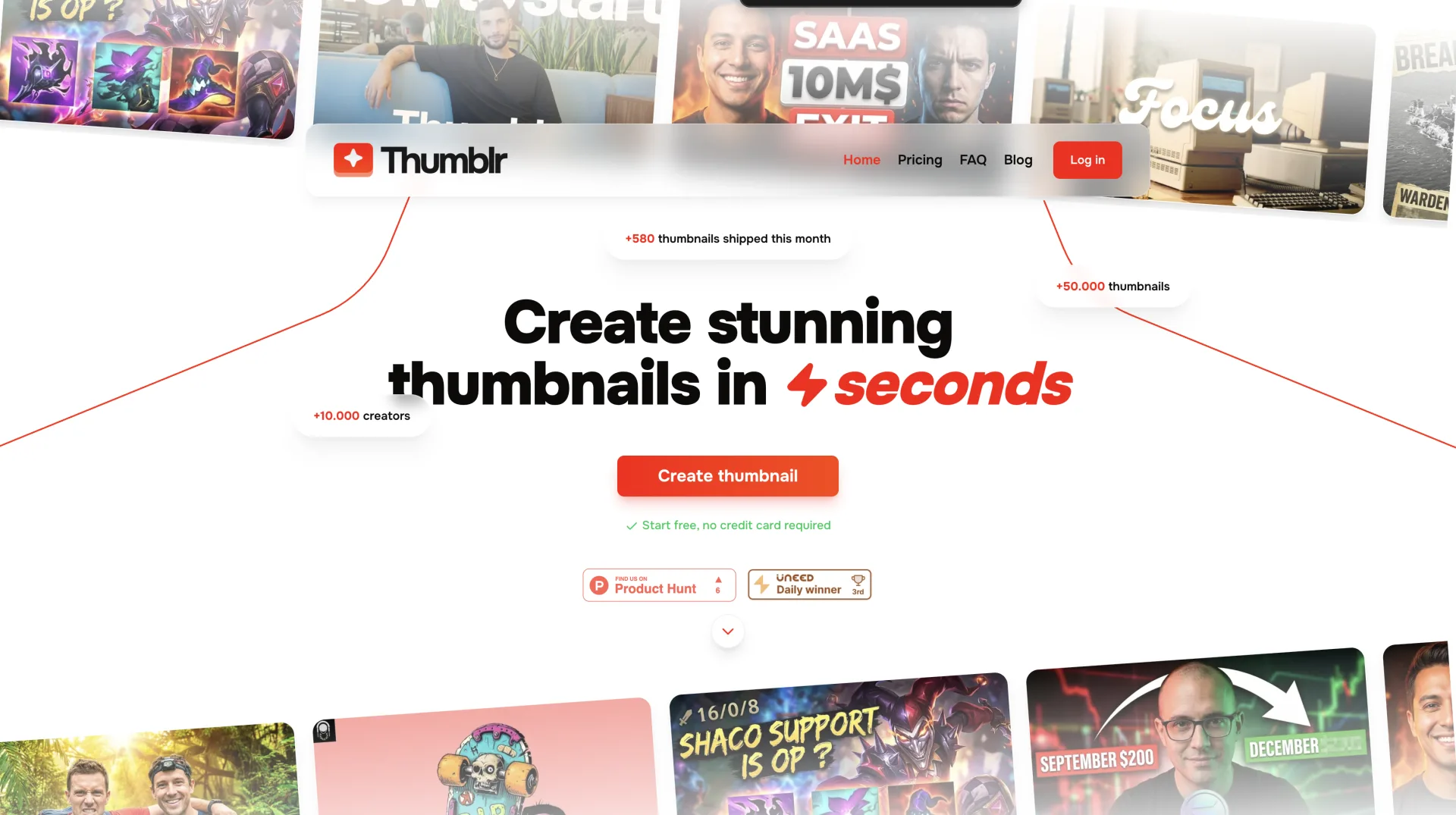 Aperçu du générateur de miniatures Thumblr